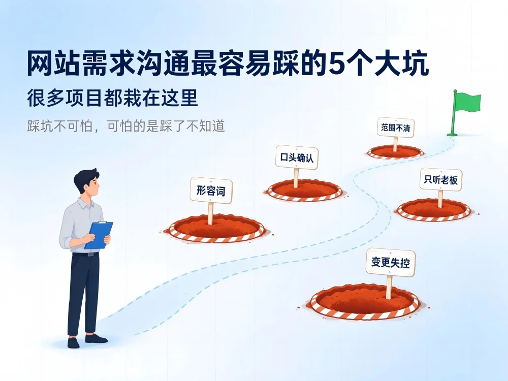 网站需求沟通最容易踩的 5 个大坑，很多项目都栽在这里